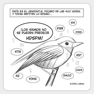 cenzontle the over voiced bird in comic strip Sticker